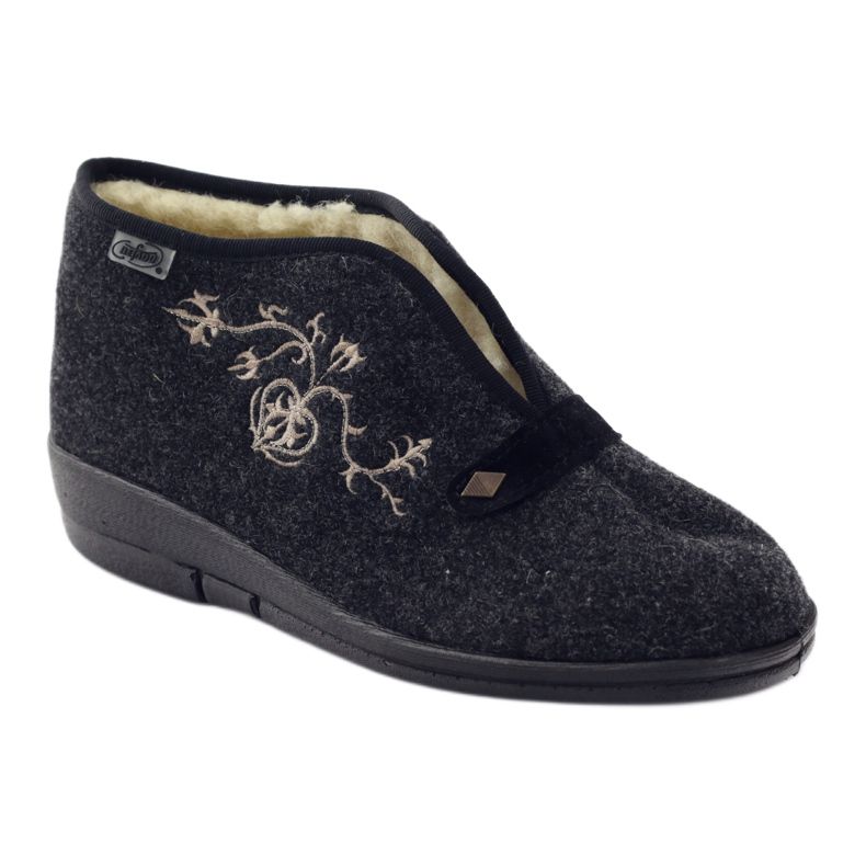 Dr.ORTO Befado Damenhausschuhe mit Schaffell 031d028 grau 2