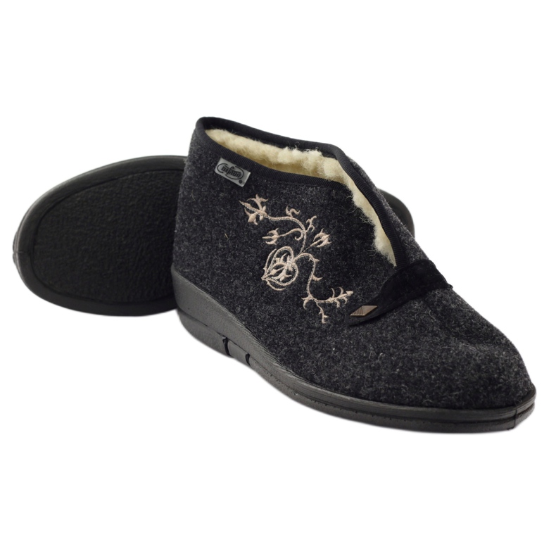 Dr.ORTO Befado Damenhausschuhe mit Schaffell 031d028 grau 4