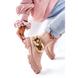 S.Barski Isolierte beige Chelsea -Stiefel der Frauen mit einer Verzierung 3