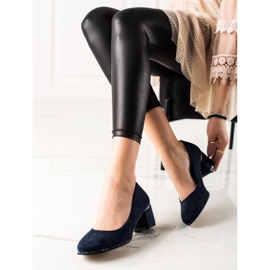 Sabatina Wildlederpumps mit Zirkonia navy blau 1