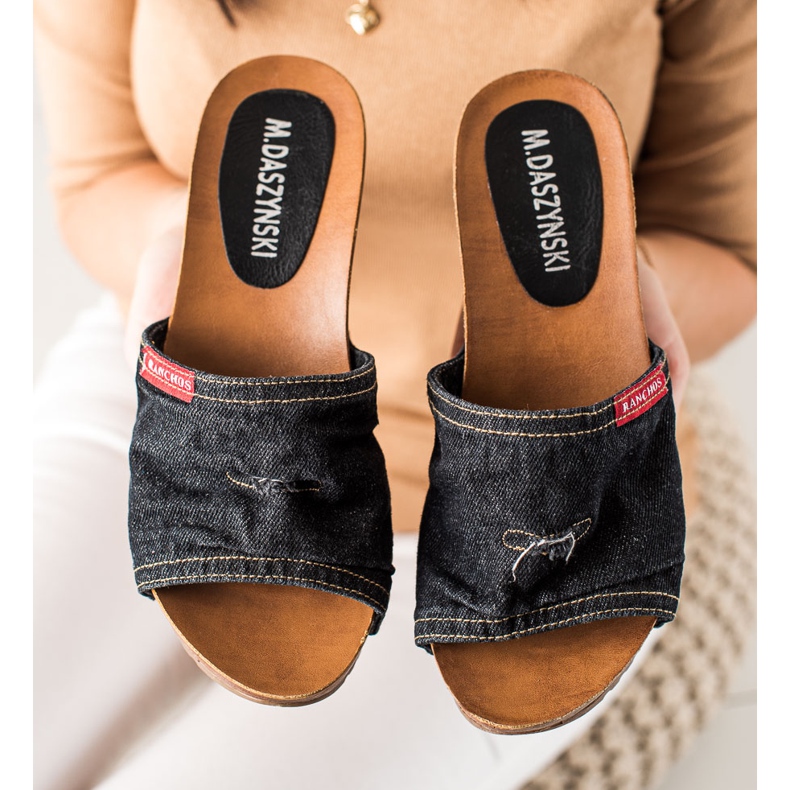 M.Daszyński Keilsandalen schwarz 1