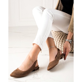 M.Daszyński Durchbrochene Schuhe mit exponierter Ferse braun 2