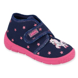 Befado Kinderschuhe 538P015 marineblau rosa 1