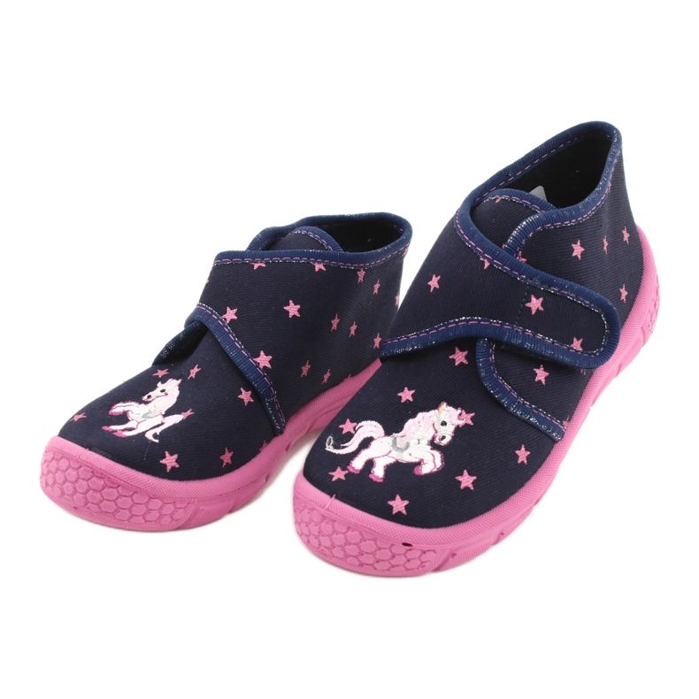 Befado Kinderschuhe 538P015 navy blau rosa 3