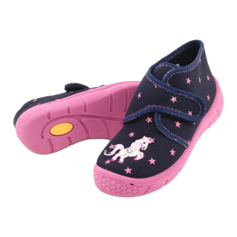 Befado Kinderschuhe 538P015 marineblau rosa 4