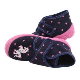 Befado Kinderschuhe 538P015 marineblau rosa 5