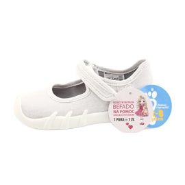 Befado Kinder silber Speedy Schuhe 109P222 weiß silber- 6