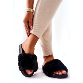 PH1 Geformte Hausschuhe aus Gummi mit schwarzem Emmie-Fell 5