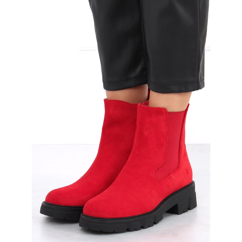 Hege Rote Chelsea-Stiefel aus Wildleder 1