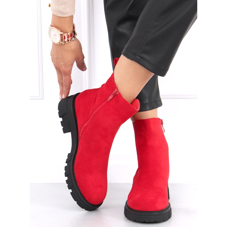 Hege Rote Chelsea-Stiefel aus Wildleder 2