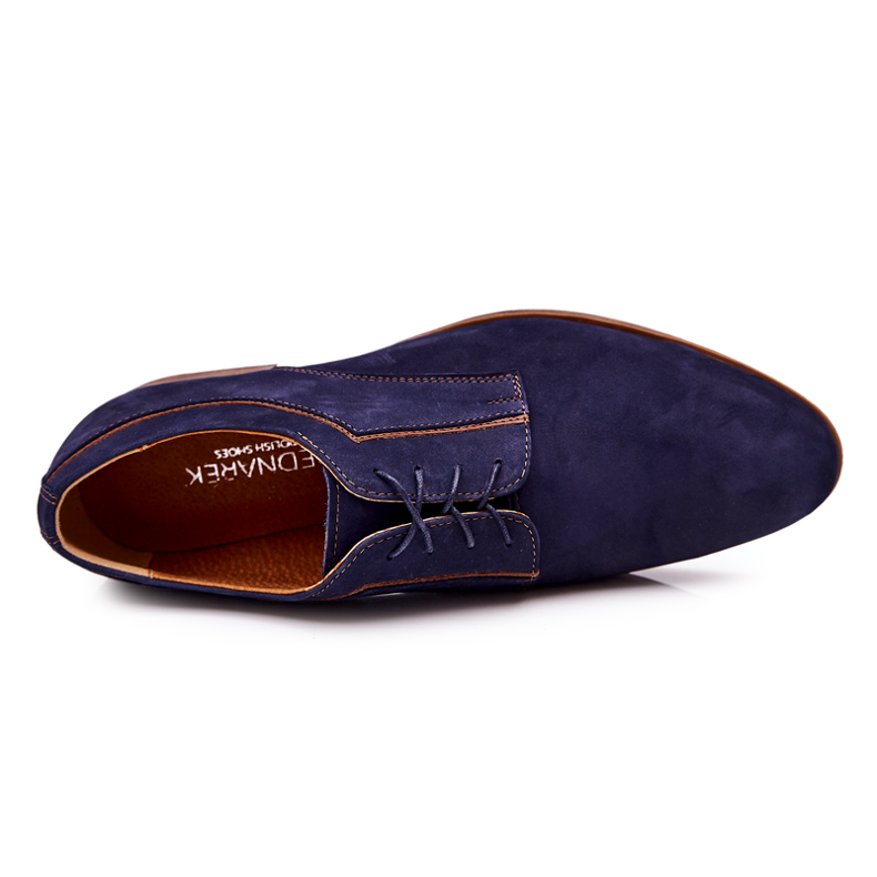 Bednarek Polish Shoes Lederschuhe aus Nubukleder Bednarek 684 Marineblau braun 1