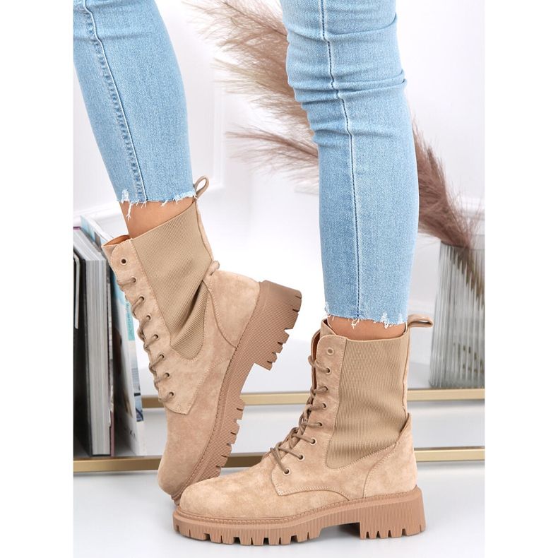 Militärstiefel mit einem Nevada-Sockenobermaterial beige 1