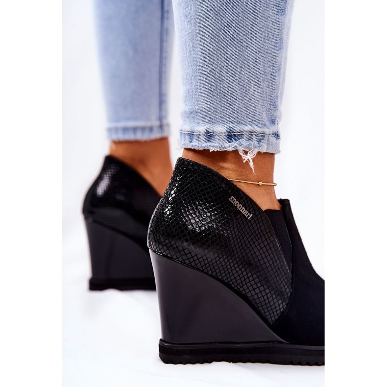 Stiefel mit Keilabsatz Tiermuster Monnari 0990-020 Schwarz 2