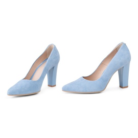 Marco Shoes Blaue Wildlederpumps mit 3D-Punkten 1