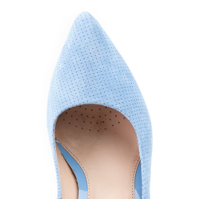 Marco Shoes Blaue Wildlederpumps mit 3D-Punkten 2