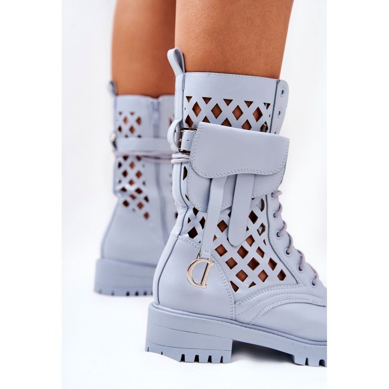 PS1 Durchbrochene Stiefel mit der Niere Blue Rock Star blau 1