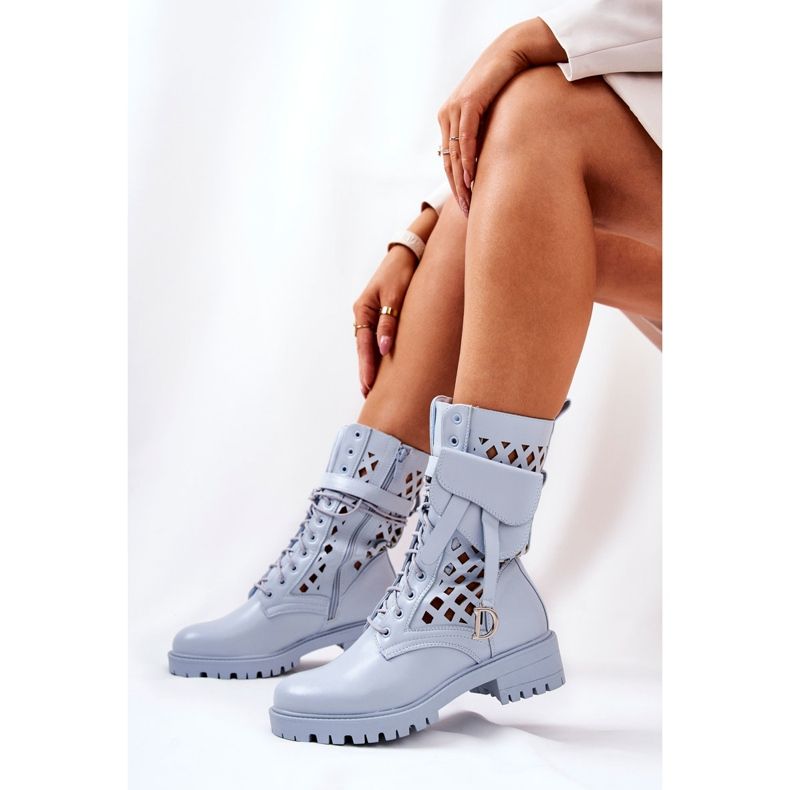 PS1 Durchbrochene Stiefel mit der Niere Blue Rock Star blau 2