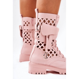 PS1 Durchbrochene Stiefel mit der Niere Pink Rock Star rosa 1