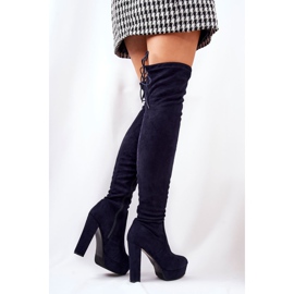 WS1 Wildleder Absatzstiefel Marineblau Minesa navy blau 1