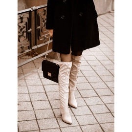 Vinceza Damenstiefel mit Absatz Wildleder Beige Monleek 6