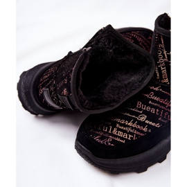 PE1 Warme Schneestiefel mit schwarzem Freesia-Print 1