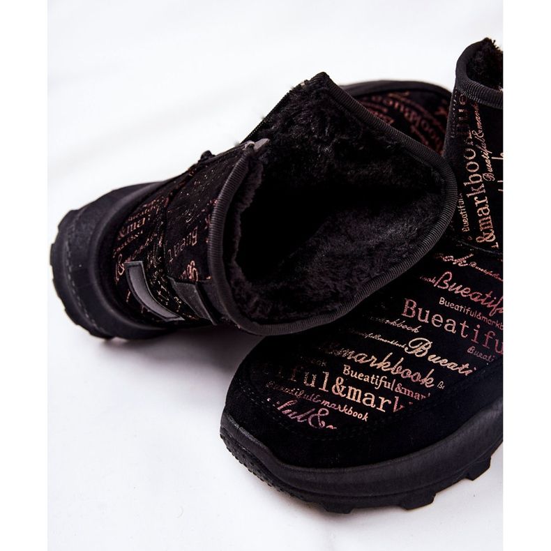 PE1 Warme Schneestiefel mit schwarzem Freesia-Print 1