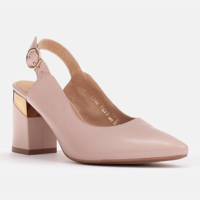Marco Shoes Beige Pumps mit goldenem Ferseneinsatz rosa 1