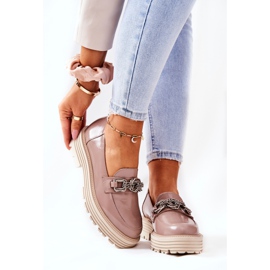 Damen Brogues Loafer Leder Dunkelbeige Laura Messi 2383 2