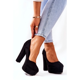 WS1 Wildleder-Pumps auf der schwarzen Bemiso-Plattform 2