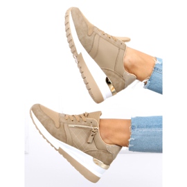 Turnschuhe mit Keilabsatz Karita Khaki beige 1