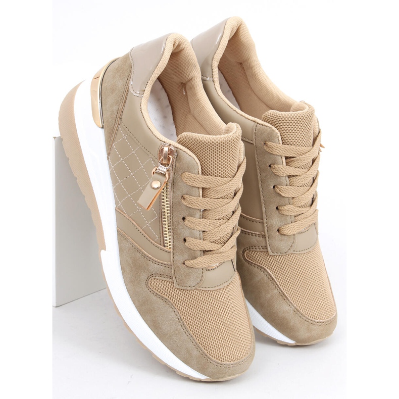 Turnschuhe mit Keilabsatz Karita Khaki beige 2