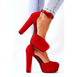 WS1 Pumps auf einer Post-Red-Netel-Wildleder-Plattform rot 2