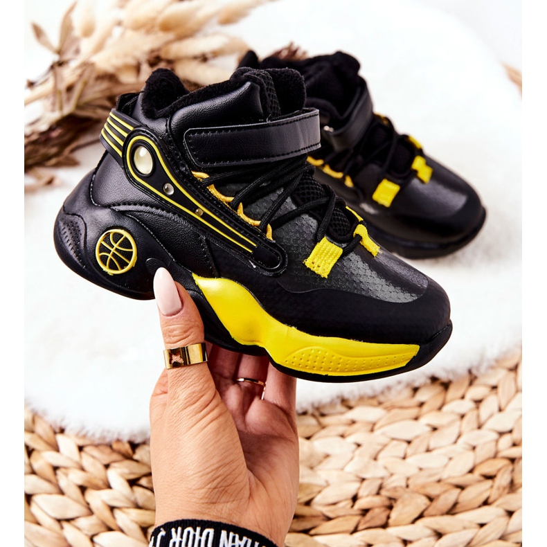 PJ2 Schwarze warme Schneestiefel für Kinder Herry gelb 1