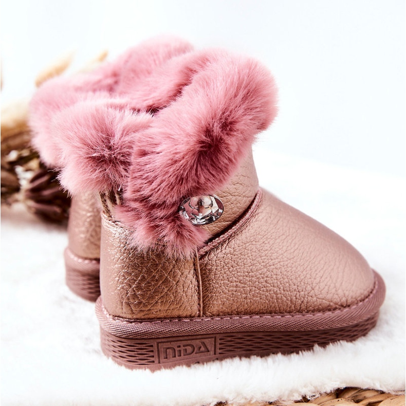 Warme Schneestiefel mit Fell Pink Bessie rosa 2