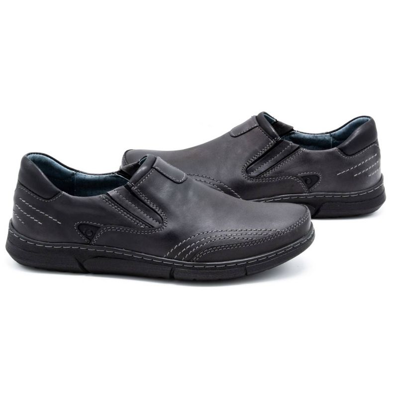 Polbut Herren Slipper J51 grau schwarz 3