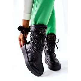 S.Barski Schwarze warme Schneestiefel für Damen Chardonnay 6