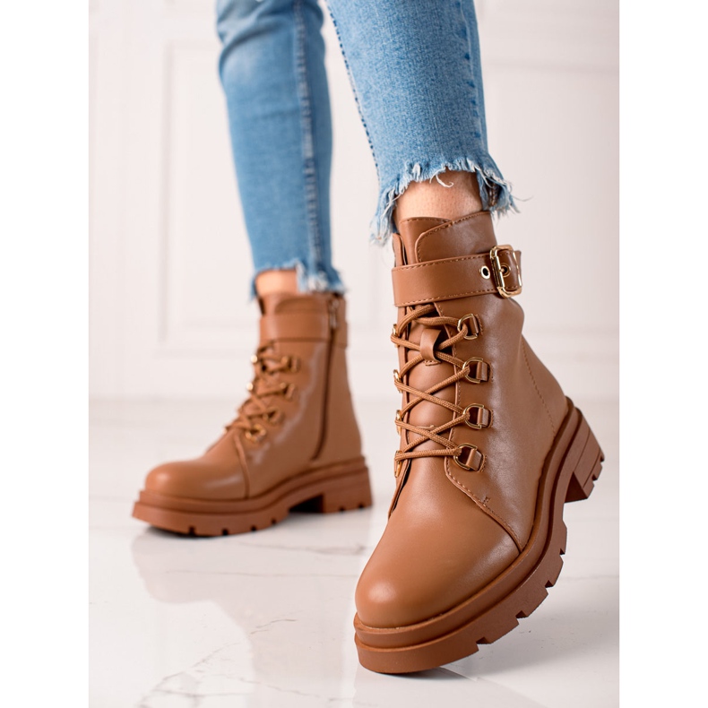 Sixth Sense Stilvolle Trapper mit Schnalle braun 2