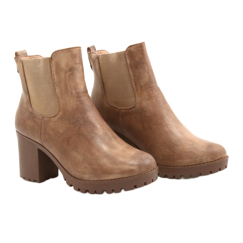 Beige Stiefel am Auger Post braun 4