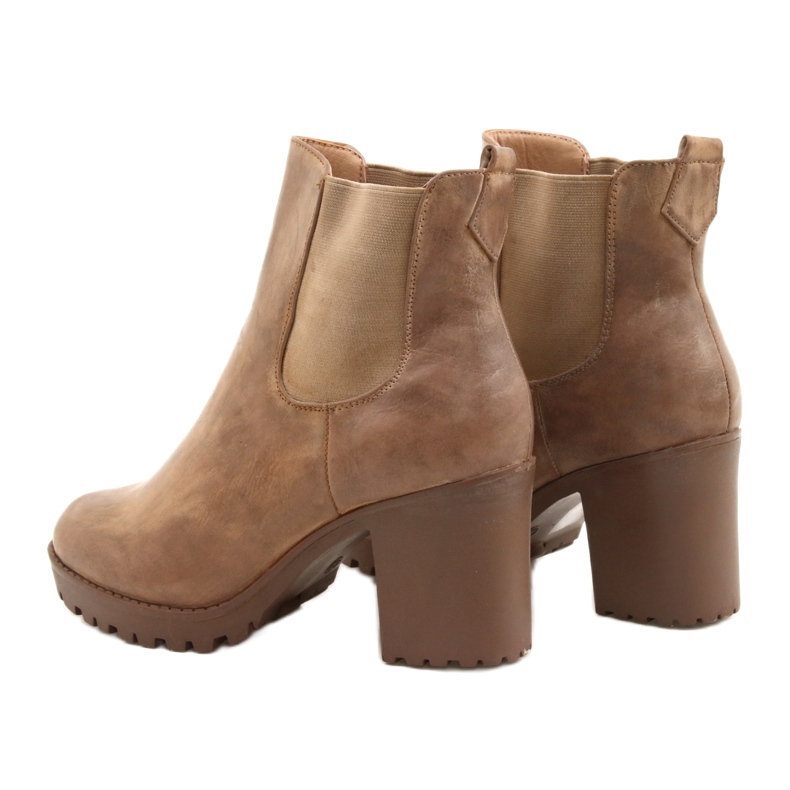 Beige Stiefel am Auger Post braun 3