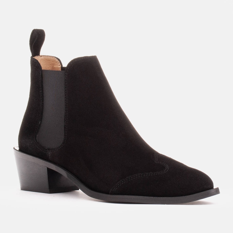 Marco Shoes Stiefeletten aus natürlichem Wildleder schwarz 1