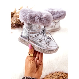 FR1 Kinder-Schneestiefel mit Fell Silver Grandis silber- 3