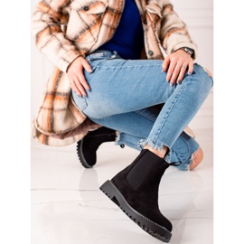 Ideal Shoes Wildlederstiefeletten auf der Plattform schwarz 1