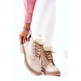 PF1 Warme Stiefel aus Leder Beige Khaleni 1