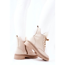 PF1 Warme Stiefel aus Leder Beige Khaleni 2