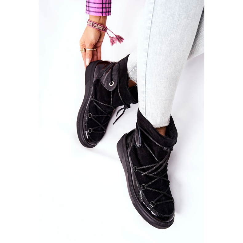 PF1 Warme Wildleder-Schneestiefel Schwarz Clarem 2