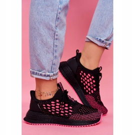 Damen Sportschuhe Sneakers Big Star Schwarz Fuchsia FF274964 rosa 1