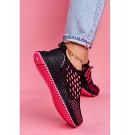 Damen Sportschuhe Sneakers Big Star Schwarz Fuchsia FF274964 rosa 3
