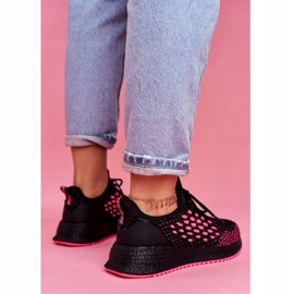 Damen Sportschuhe Sneakers Big Star Schwarz Fuchsia FF274964 rosa 4