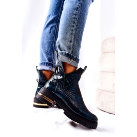 PA2 Grüne Tanya Crocodile Warm Lederstiefel schwarz 2