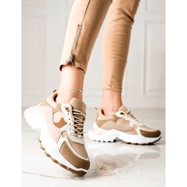 Sweet Shoes Modische Turnschuhe beige braun 1